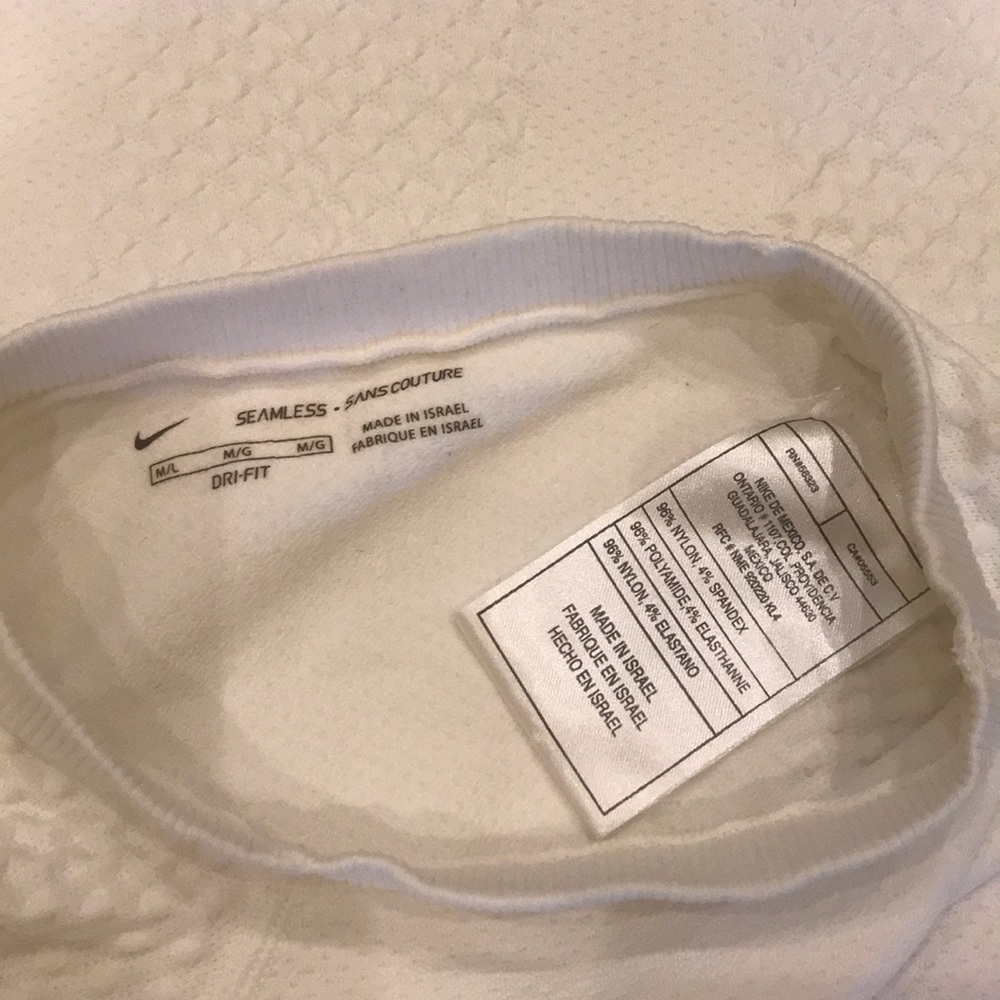 Nike Athletic White Long Sleeve Top M/L - Picture 2 of 5